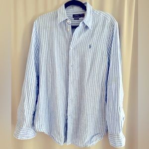Polo Ralph Lauren long sleeve linen relaxed fit striped button up